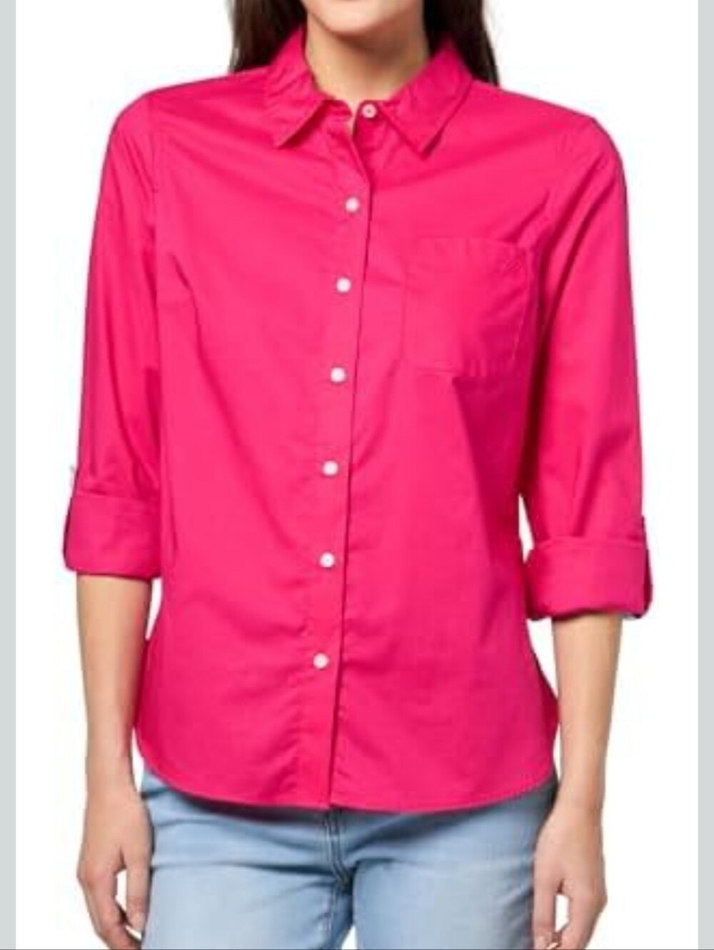 Nautica Classic Button-Up Shirt - Hot Pink
